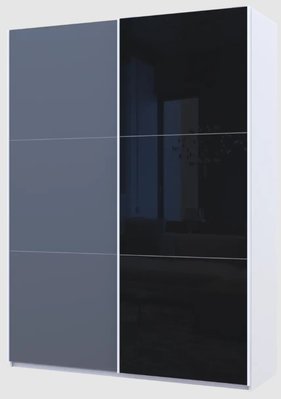 Шафа купе Doros G-Caiser Білий Графіт/Чорний 1 ДСП / 1 скло / 3 частини 180х60х240 (42005095) 42005095 фото