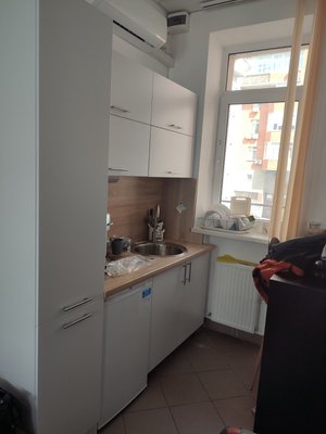 Кухня Фасади МДФ білий мат, стільниця та пристенна панель Дуб Сонома 1329-1 фото