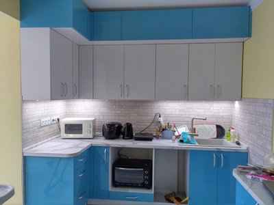 Кухня Біло - Блакитна 1318-1 фото