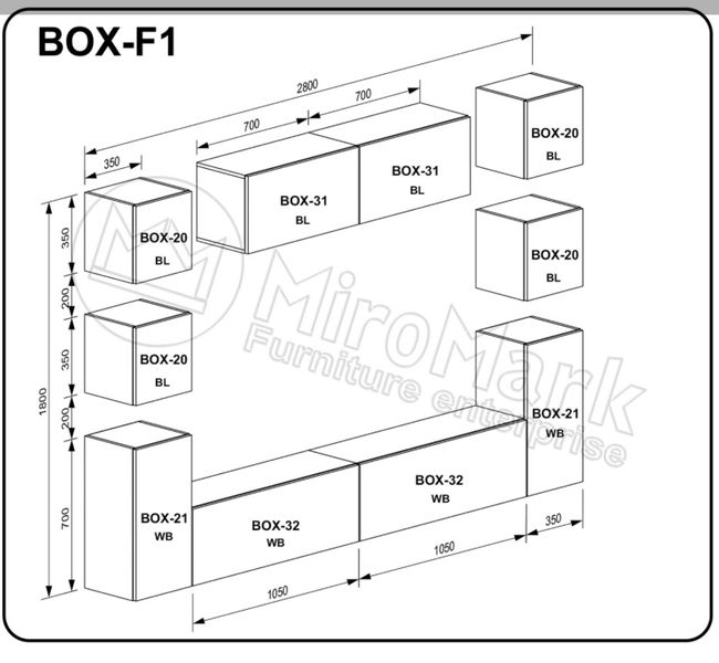 Вітальня BOX-F1 1640 фото