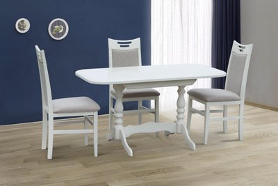 Стіл обідній Аврора білий, ваніль дерев'яний розкладний 1020(+330)*685 Авангард-9 фото