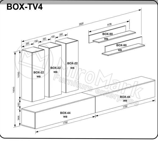 Вітальня BOX-TV4 1653 фото