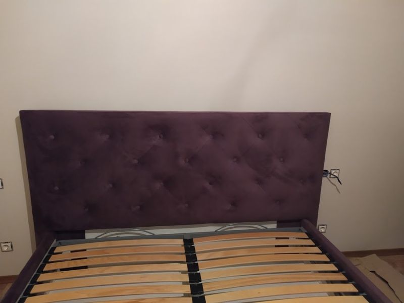Ліжко "Анжели" фіолетова з м'якою оббивкою і підйомним мех-мом 1344 фото