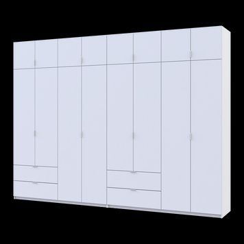 Розпашна Шафа для одягу Doros Лукас Білий 4+4 ДСП 320х50х240 (42005126) 42005126 фото