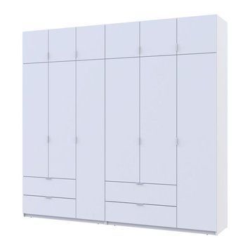 Розпашна Шафа для одягу Doros Лукас Білий 3+3 ДСП 255х50х240 (42005110) 42005110 фото