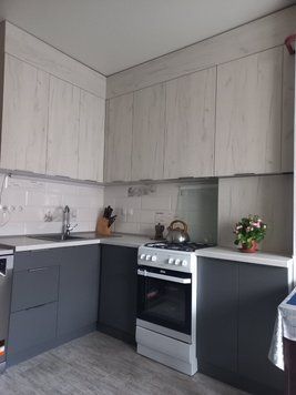 Кухня "Крафт". Дуб крафт білий/сірй графіт 1322-2 фото