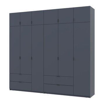 Розпашна Шафа для одягу Doros Лукас Графіт 3+3 ДСП 255х50х240 (42005113) 42005113 фото