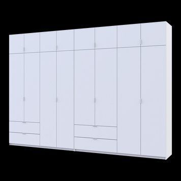 Розпашна Шафа для одягу Doros Лукас Білий 4+4 ДСП 340х50х240 (42005138) 42005138 фото