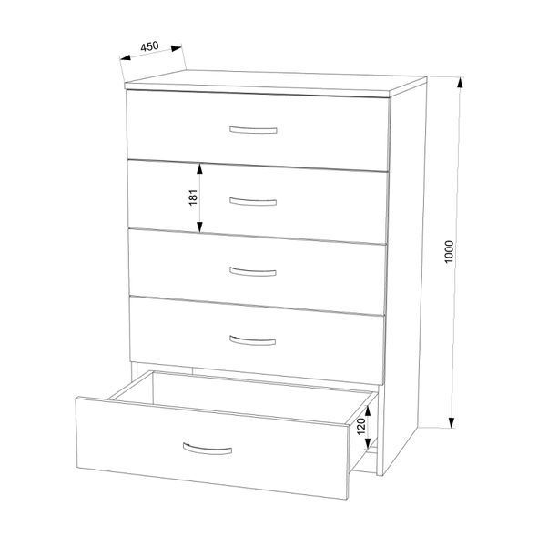 Комод FLASHNIKA 10 (ДСП) (700мм x 450мм x 1022мм) 15257_38698 фото