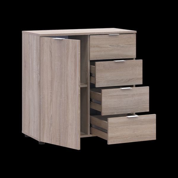 Комод Doros Рон 1 1 фасад 4 шухляди Дуб сонома 80х38х81 (41516294) 41516294 фото