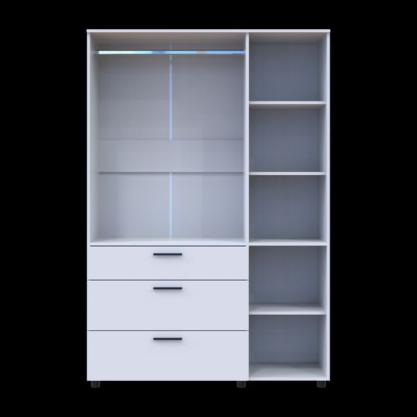 Шафа для одягу Doros Торн Білий 3 ДСП/3Ш (штанга) 135х51.6х200 (44900485) 44900485 фото