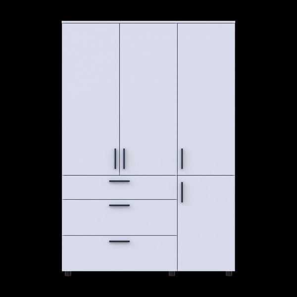 Шафа для одягу Doros Торн Білий 3 ДСП/3Ш (штанга) 135х51.6х200 (44900485) 44900485 фото