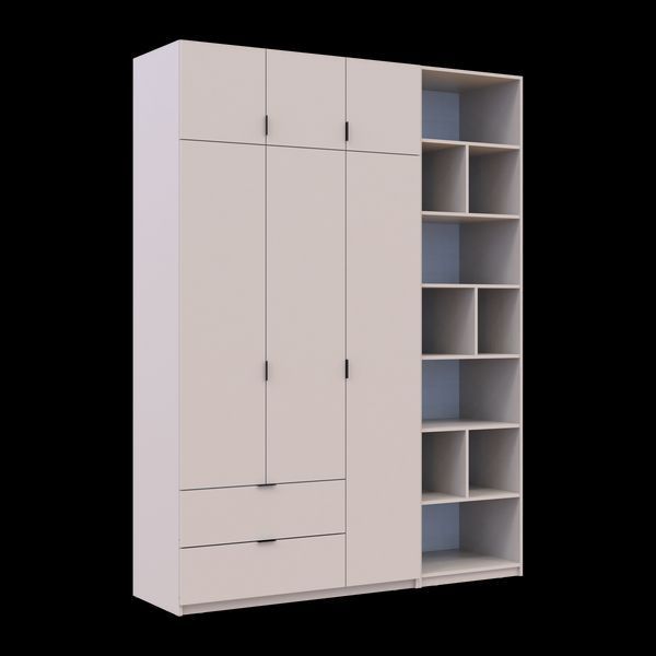 Шафа для одягу з етажеркою Doros Лукас Кашемір 3 ДСП 180х50х240 (42005925) 42005925 фото