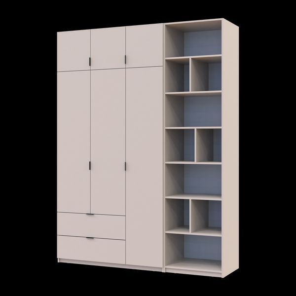 Шафа для одягу з етажеркою Doros Лукас Кашемір 3 ДСП 180х50х240 (42005925) 42005925 фото