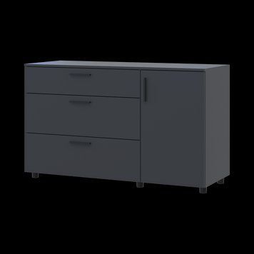 Комод Doros Торн Антрацит 3Ш/1Д 135х51.6х80 (41510185) 41510185 фото