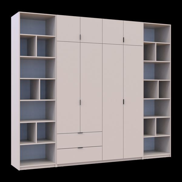 Шафа для одягу з 2 етажерками Doros Лукас Кашемір 4 ДСП 280х50х240 (42005931) 42005931 фото