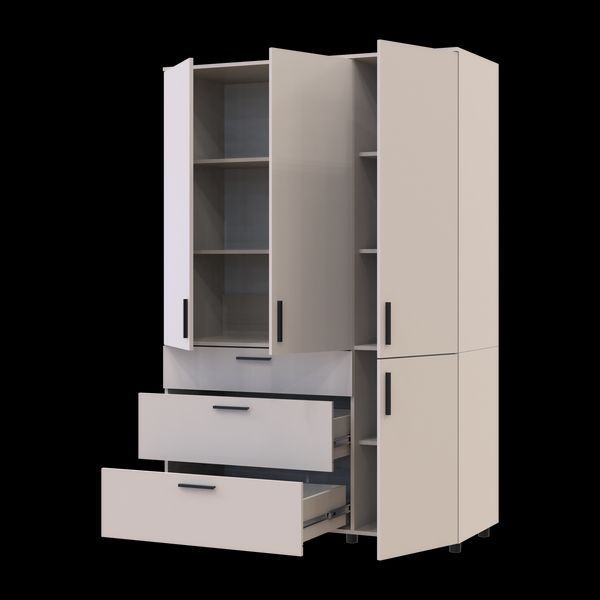 Шафа для одягу Doros Торн Кашемір 3 ДСП/3Ш (полиці) 135х51.6х200 (44900498) 44900498 фото