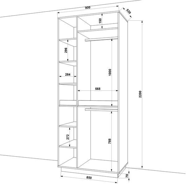 Шафа розпашна FLASHNIKA HOLD №37 (900мм x 550мм x 2200мм) 17392 фото