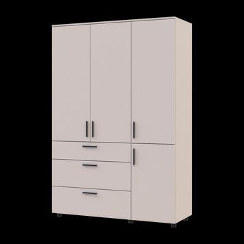 Шафа для одягу Doros Торн Кашемір 3 ДСП/3Ш (штанга) 135х51.6х200 (44900497) 44900497 фото