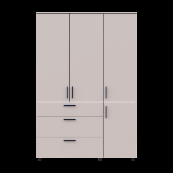 Шафа для одягу Doros Торн Кашемір 3 ДСП/3Ш (штанга) 135х51.6х200 (44900497) 44900497 фото