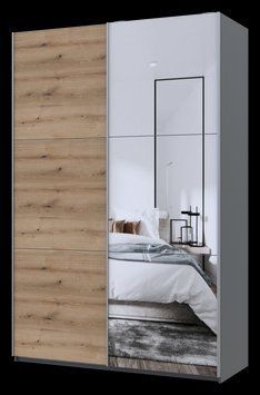 Шафа купе Doros G-Caiser Антрацит/Дуб Евок 1 ДСП / 1 дзеркало / 3 частини 160х60х240 (42005413) 42005413 фото