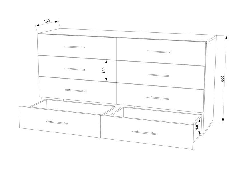 Комод FLASHNIKA 21 (МДФ) (1300мм x 450мм x 792мм) 19458_38838 фото