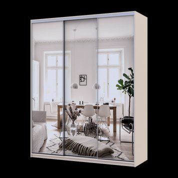 Шафа купе Doros Сіті Лайт Кашемір 3 Дзеркала 180х60х225 (80736374) 80736374 фото