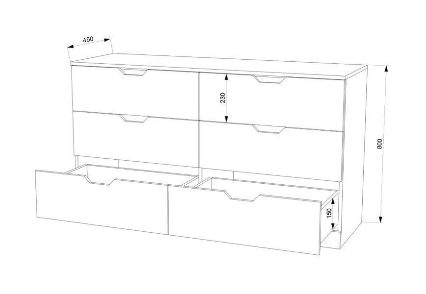 Комод FLASHNIKA 18 (ДСП) (1600мм x 450мм x 733мм) 15268_38710 фото