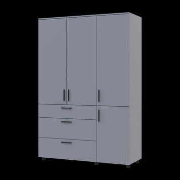Шафа для одягу Doros Торн Сірий 3 ДСП/3Ш (штанга) 135х51.6х200 (44900489) 44900489 фото