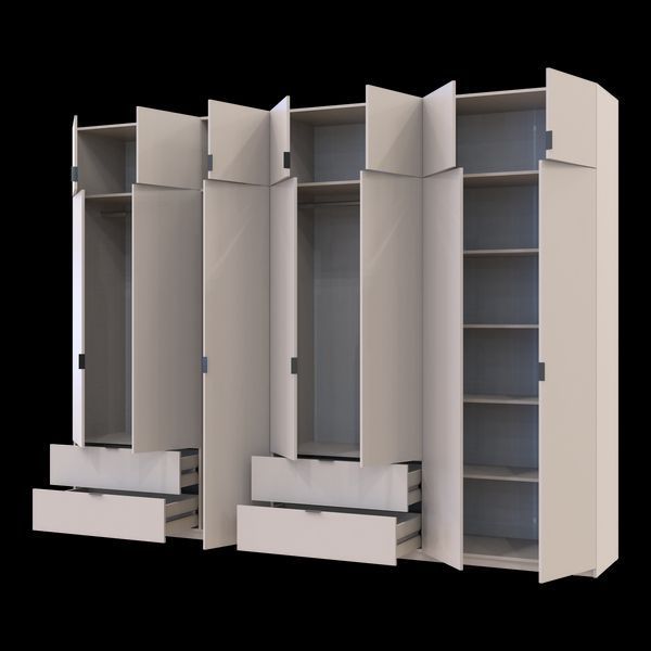 Розпашна Шафа для одягу Doros Лукас Кашемір 3+4 ДСП 315х50х240 (42005136) 42005136 фото