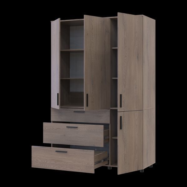 Шафа для одягу Doros Торн Кремона Канноло 3 ДСП/3Ш (полиці) 135х51.6х200 (44900478) 44900478 фото