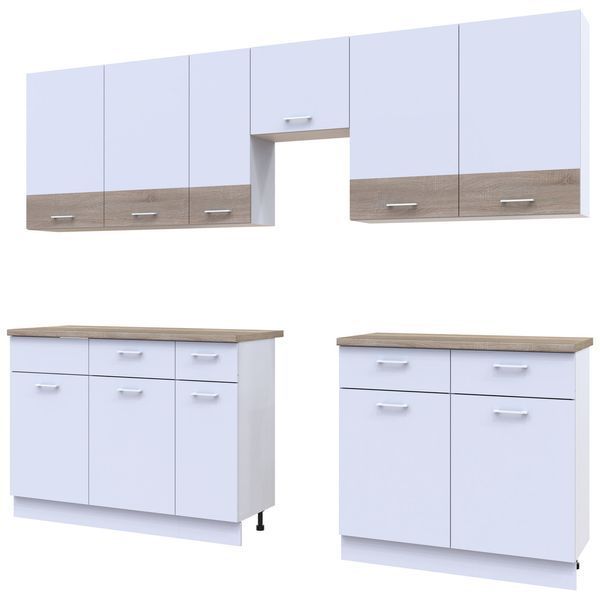 Кухня Лея Doros 3.4 м Білий/Дуб Сонома ДСП 340х60х250 (81000007) 81000007 фото