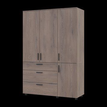 Шафа для одягу Doros Торн Кремона Канноло 3 ДСП/3Ш (штанга) 135х51.6х200 (44900477) 44900477 фото