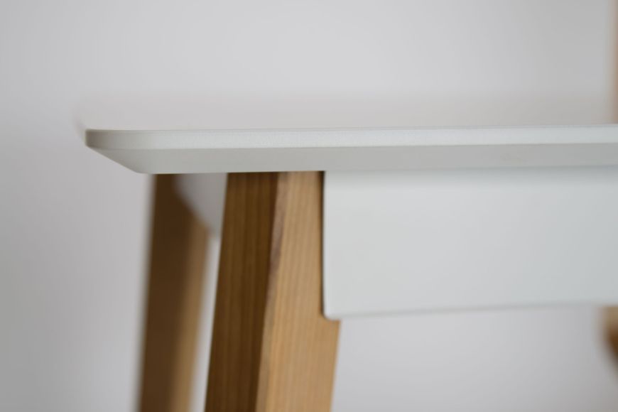 Стіл обідній Сингл дерев'яний розкладний столешня біла Loft-3 фото