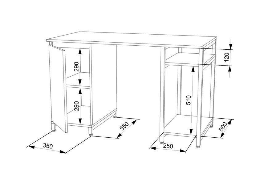 Стіл комп'ютерний ЛОФТ FLASHNIKA СКЛ-3 (1500мм x 550мм x 750мм) 15113_36850 фото