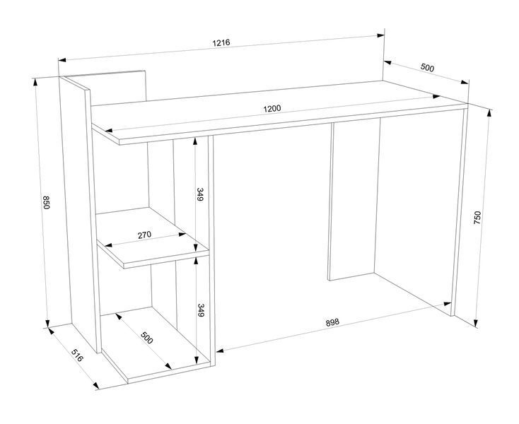 Комп'ютерний стіл FLASHNIKA LEGA 44 (1216мм x 516мм x 850мм) 13384 фото