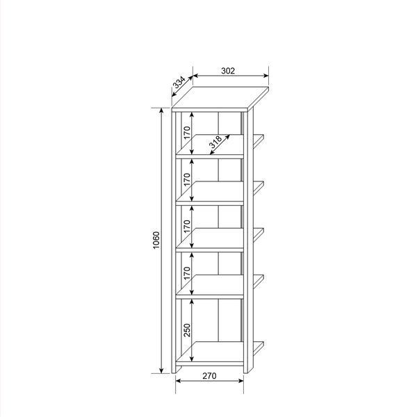 Тумба для взуття FLASHNIKA ТДВ-3 (302мм x 334мм x 1060мм) 19026 фото