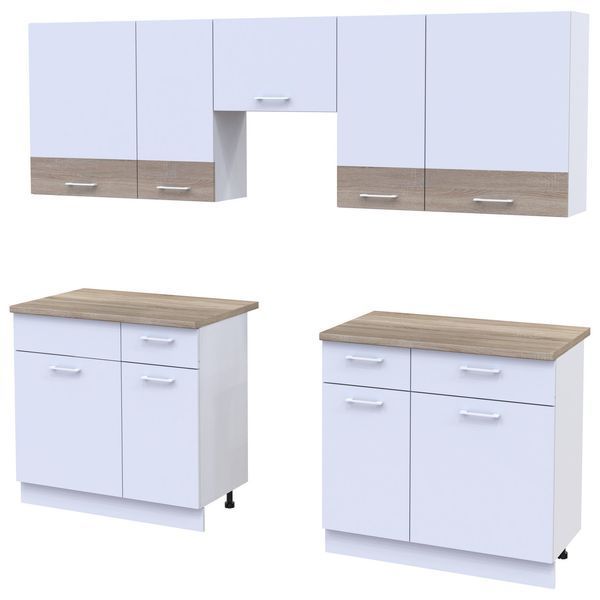 Кухня Лея Doros 2.6 м Білий/Дуб сонома ДСП 260х60х250 (81000009) 81000009 фото