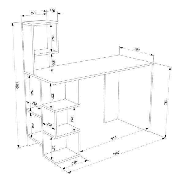 Комп'ютерний стіл FLASHNIKA LEGA 33 (Трюфель/Німфея) (1200мм x 500мм x 1200мм) 19344 фото