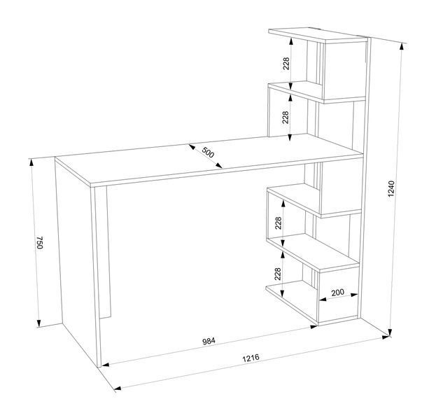 Комп'ютерний стіл FLASHNIKA LEGA 1 (1216мм x 500мм x 1240мм) 13340 фото