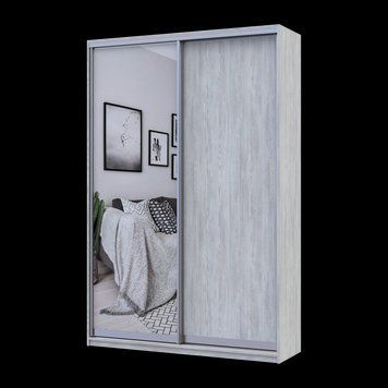 Шафа купе Doros Сіті Лайт Сосна Натті 1 ДСП / 1 дзеркало 150х45х225 (80736512) 80736512 фото