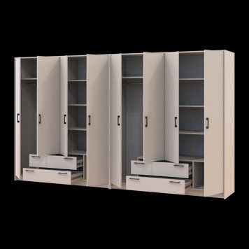 Шафа для одягу Doros Ронді Кашемір 4+4 ДСП 320х52х195 (42005626) 42005626 фото
