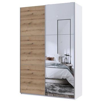 Шафа купе Doros G-Caiser Білий Дуб Евок 1 ДСП / 1 дзеркало 160х60х240 (42005071) 42005071 фото