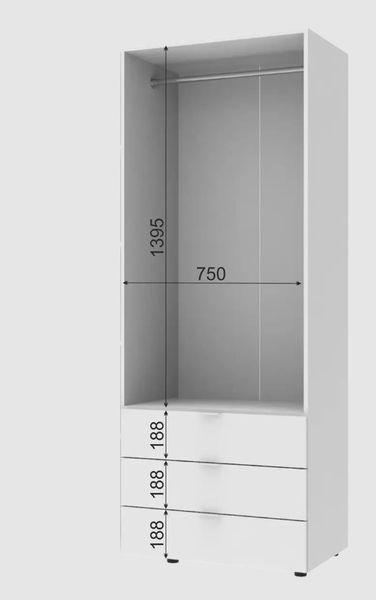 Розпашна Шафа для одягу Doros Гелар Білий 2 ДСП 77,5х49,5х203,4 (80737021) 80737021 фото