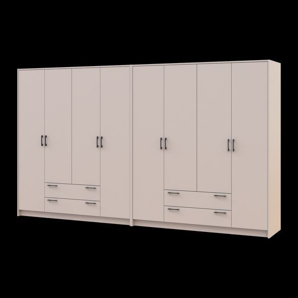 Шафа для одягу Doros Ронді Кашемір 4+4 ДСП 320х52х195 (42005626) 42005626 фото