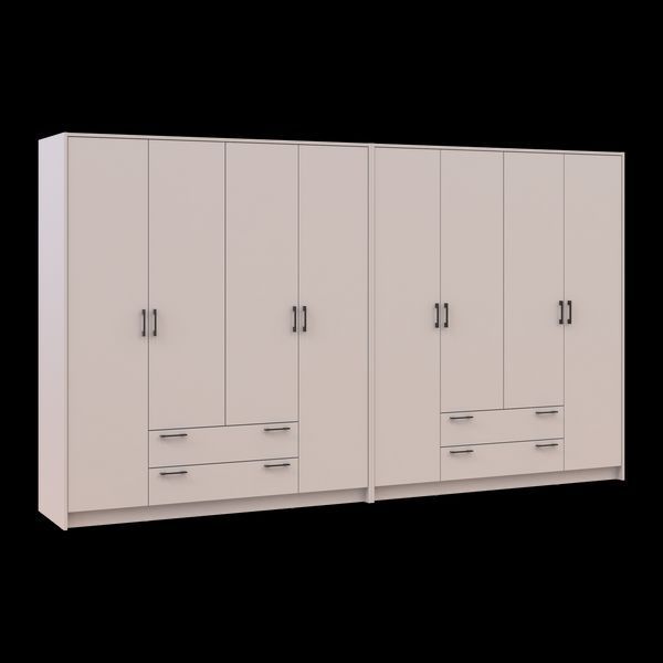 Шафа для одягу Doros Ронді Кашемір 4+4 ДСП 320х52х195 (42005626) 42005626 фото
