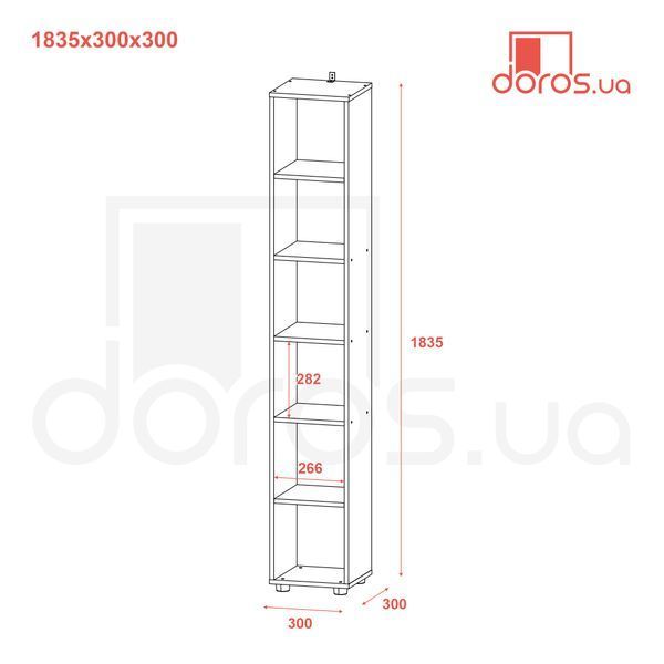 Шафа пенал Doros Міра Білий ДСП 183.5х30х30 (41510126) 41510126 фото