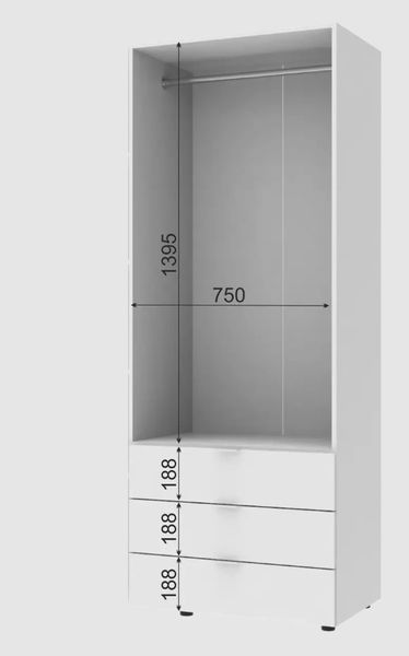 Розпашна Шафа для одягу Doros Гелар комплект Білий 2+2 ДСП 155х49,5х203,4 (42002117) 42002117 фото