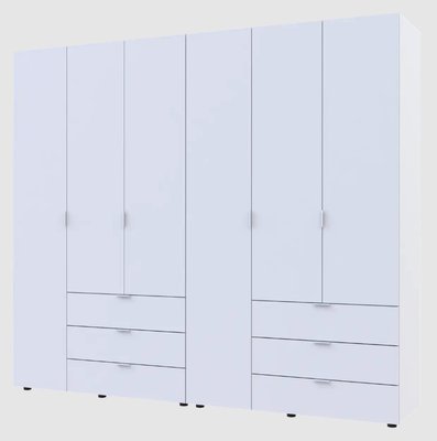 Розпашна Шафа для одягу Doros Гелар комплект Білий 3+3 ДСП 232,4х49,5х203,4 (42002119) 42002119 фото