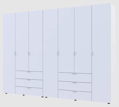 Розпашна Шафа для одягу Doros Гелар комплект Білий 3+4 ДСП 271,2х49,5х203,4 (42002120) 42002120 фото